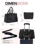 Weekender Bags for Women, BAGSMART Travel Duffel Bags with Shoe Compartment,Personal Item Travel Bag for Airlines, Carry on Overnight Tote Bag with Toiletry Bag(Black,2pcs)