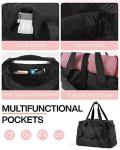 Weekender Bags for Women, BAGSMART Travel Duffel Bags with Shoe Compartment,Personal Item Travel Bag for Airlines, Carry on Overnight Tote Bag with Toiletry Bag(Black,2pcs)
