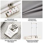 Hanke 29 Inch Luggage Suitcases With Spinner Wheels Lightweight PC hardside Rolling Suitcase With Travel Lock, Checked-Large 29-Inch Christmas Gifts for Birthday(Ivory White)