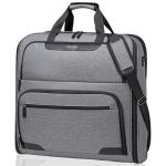 Garment Bags for Travel, Double Layered Carry on Garment Bag with Shoulder Strap, Foldable Suit Travel Bags for Men, Wrinkle Free Garment Travel Bag for Hanging Clothes, Dark Grey