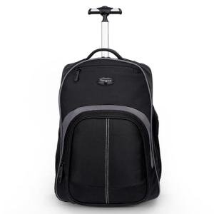 Targus 16 Inch Compact Rolling Backpack, Black - Wheeled Travel Bag with Removable Protective Laptop Sleeve, Fits Laptops Up to 16” and MacBook Pros up to 17” (TSB750US)