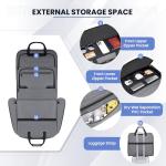 Garment Bags for Travel, Double Layered Carry on Garment Bag with Shoulder Strap, Foldable Suit Travel Bags for Men, Wrinkle Free Garment Travel Bag for Hanging Clothes, Dark Grey