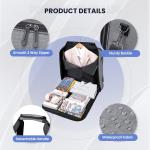 Garment Bags for Travel, Double Layered Carry on Garment Bag with Shoulder Strap, Foldable Suit Travel Bags for Men, Wrinkle Free Garment Travel Bag for Hanging Clothes, Dark Grey