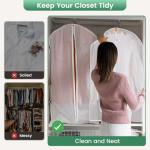 Carbrea 12 Pack Garment Bags for Hanging Clothes - Translucent Suit Bag for Closet Wardrobe Storage Travel - 24" x 42"