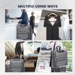 Garment Bags for Travel, Double Layered Carry on Garment Bag with Shoulder Strap, Foldable Suit Travel Bags for Men, Wrinkle Free Garment Travel Bag for Hanging Clothes, Dark Grey