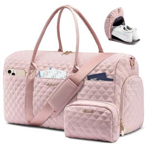 LOVEVOOK Travel Duffle Bag,Weekender Bags for Women Overnight Bag with Shoe Compartment, Carry on with Toiletry Bag,Duffel Bag with Wet Pocket,Hospital Bags for Labor and Delivery