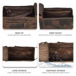 LEATHER VILLAGE Premium Leather Travel Toiletry Bag - Unisex Water-Resistant Travel Dopp Kit, Shaving & Cosmetic Organizer for Men & Women - Compact Bathroom Essentials - Rustic Brown