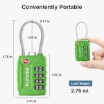Puroma 2 Pack TSA Approved Luggage Locks, 4 Digit Combination Travel Locks Resettable Code Lock with Zinc Alloy Body for Suitcase, Toolbox, Backpack, Bag, Gym Locker (Basic Green)
