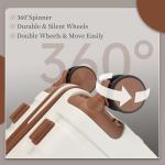 Hulsin Carry on Luggage Suitcase, 22x14x9 Airline Approved 20 Inch Hardside Carry-on Luggage with Spinner Wheels, Hard Shell Luggage with TSA Lock, Hard Case Small Travel Suitcase (White, 20-Inch)