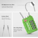 Puroma 2 Pack TSA Approved Luggage Locks, 4 Digit Combination Travel Locks Resettable Code Lock with Zinc Alloy Body for Suitcase, Toolbox, Backpack, Bag, Gym Locker (Basic Green)