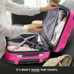 Kenneth Cole REACTION Out of Bounds Lightweight Hardshell 4-Wheel Spinner Luggage, Magenta, 20-Inch Carry On