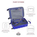 SwissGear 7366 Signature Hardside Expandable Luggage with Spinner Wheels, TSA Lock, Cup-Holder, Cobalt, Carry-On 19-Inch