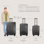 U.S. Traveler Boren Polycarbonate Hardside Rugged Travel Suitcase Luggage with 8 Spinner Wheels, Aluminum Handle, Black, Checked-Large 30-Inch