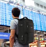 Vancropak Carry On Backpack, 40L Expandable Extra Large Travel Backpack, Flight Approved Water Resistant Luggage Suitcase Daypack, Lightweight College Business Weekender Bag for Men & Women, Black