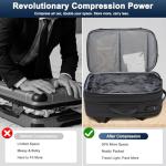 Vacuum Backpack Travel – Expandable Compression Carry On Backpack with Vacuum Pump, Water-Resistant TSA Lock Travel Bag, 17" Laptop Backpack for Men Women, Business Airplane Flight Luggage, Black