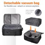 Vacuum Seal Backpack for Travel with Pump, 60L Expandable Backpack with Detachable Vacuum Compression Bag Waterproof Carry On Large Travel Bag for Airline Laptop Backpack with Shoe Compartment