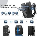 Vacuum Backpack Travel – Expandable Compression Carry On Backpack with Vacuum Pump, Water-Resistant TSA Lock Travel Bag, 17" Laptop Backpack for Men Women, Business Airplane Flight Luggage, Black