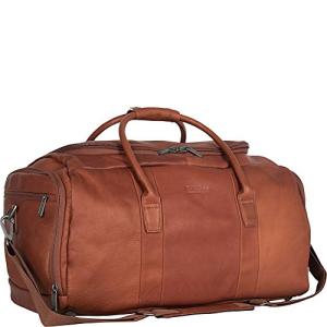 Kenneth Cole REACTION Duff Guy Colombian Leather 20" Single Compartment Top Load Travel Duffel Bag, Cognac