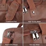 Leather Travel Bag with Shoe Pouch,Weekender Overnight Bag Waterproof Leather Large Carry On Bag Travel Tote Duffel Bag for Men or Women-Brown