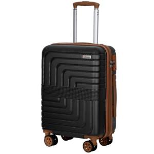 Romswi 22in ExpandableCarry On Luggage, Hardshell Suitcase with Double Spinner Wheels for 20% More Space, 22x14x9 Airline Approved Lightweight Hardside CarryOn withYKK Zipper,Scratch-Resistant Black