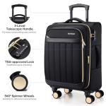 Romtour Softside Carry On Luggage 20 Inch Expandable Carry On Luggage 22x14x9 Airline Approved with Spinner Wheels & TSA Lock, Waterproof Large Capacity Suitcase Travel Bag for Men and Women