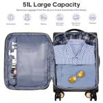 Romtour Softside Carry On Luggage 20 Inch Expandable Carry On Luggage 22x14x9 Airline Approved with Spinner Wheels & TSA Lock, Waterproof Large Capacity Suitcase Travel Bag for Men and Women