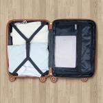 Romswi Expandable 22" Carry On Luggage,Hardshell Suitcase with Double Spinner Wheels for 20% More Space, Airline Approved Lightweight Hardside Luggage, Scratch-Resistant & YKK Zipper, White