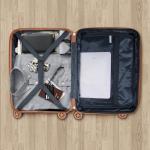 Romswi 22in ExpandableCarry On Luggage, Hardshell Suitcase with Double Spinner Wheels for 20% More Space, 22x14x9 Airline Approved Lightweight Hardside CarryOn withYKK Zipper,Scratch-Resistant Black