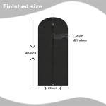 LXLOVESM Garment Bags for Hanging Clothes, 45'' Suit Bag Cover for Storage and Travel, Dress Bags for Gowns Long (Black)