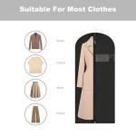 LXLOVESM Garment Bags for Hanging Clothes, 45'' Suit Bag Cover for Storage and Travel, Dress Bags for Gowns Long (Black)