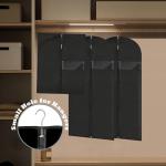 LXLOVESM Garment Bags for Hanging Clothes, 45'' Suit Bag Cover for Storage and Travel, Dress Bags for Gowns Long (Black)