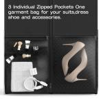 2 Pack Heavy Duty Garment Bags for Travel Suit Bags, Dress Bags, Garment Bags for Hanging Clothes with Pockets Men's Suit Holder for Cospaly, Shirts, Coats, Dresses (Black, 2Pack 43")