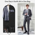 2 Pack Heavy Duty Garment Bags for Travel Suit Bags, Dress Bags, Garment Bags for Hanging Clothes with Pockets Men's Suit Holder for Cospaly, Shirts, Coats, Dresses (Black, 2Pack 43")