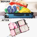 8 Set Packing Cubes for Suitcases Travel Luggage Packing Organizers,Travel Essentials Luggage Organizer Accessories for Shoe Bag Tioletry Bag Laundry Bag (Pink)