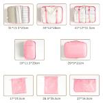 8 Set Packing Cubes for Suitcases Travel Luggage Packing Organizers,Travel Essentials Luggage Organizer Accessories for Shoe Bag Tioletry Bag Laundry Bag (Pink)