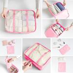 8 Set Packing Cubes for Suitcases Travel Luggage Packing Organizers,Travel Essentials Luggage Organizer Accessories for Shoe Bag Tioletry Bag Laundry Bag (Pink)