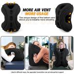 Inflatable Travel Pillow,Multifunction Travel Neck Pillow for Airplane to Avoid Neck and Shoulder Pain,Support Head,Neck,Used for Sleeping Rest, Airplane and Home Use,with Eye Mask, Earplugs, Black