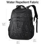 KROSER Travel Laptop Backpack 18.4 Inch XXXL Gaming Backpack with Hard Shell Saferoom RFID Pockets Water-Repellent Business College Daypack Stylish Laptop Bag for Men/Women-Black