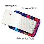 Gowraps Luggage Tags for Suitcases-Leather Luggage Tag 4 Pack with Loops Cute Bag/Backpack/Suitcase Tags Bulk Travel Essentials for Flying