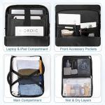 Sinaliy Travel Backpack, Carry on Flight approved Travel Bag with Multi-Pockets, Waterproof 17.3inch Laptop Backpack for Men Women, Black