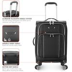 Traveler's Choice Lares Softside Expandable Luggage with Spinner Wheels, Black, Carry-On 22-Inch