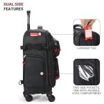 Rolling Backpack with Wheels – Airline Approved Underseat Carry-On Luggage 18x14x8, Water-Resistant Personal Item Bag with 2 Extra Replacement Wheels, Fits 15.6 Inch Laptop, Travel Backpack for Men