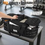 ETRONIK 75L Tactical Gym Bags for Men, Large Duffle Bag with Removable Dividers & Shoe Compartment, Waterproof Duffel Bag with Wet Pocket for Traveling, Heavy Duty Military Bag for Travel Sports Black