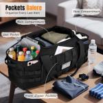 ETRONIK 75L Tactical Gym Bags for Men, Large Duffle Bag with Removable Dividers & Shoe Compartment, Waterproof Duffel Bag with Wet Pocket for Traveling, Heavy Duty Military Bag for Travel Sports Black