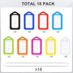Sodsay 18 PK Luggage Tags for Suitcases (Assorted, Pack of 18 with 9 Vibrant Colors), Luggage Tag, Bag Tag for Baggage, Suitcase Tags Bulk