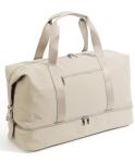 Oeihuivt Weekender Bags for Women - 21 Inch Large Travel Duffel Bag Set with Shoe Compartment, Heavy-Duty nylon Carry On Overnight Tote Beige