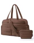 BAGSMART Gym Bag for Women, Lightweight Puffer Duffle Bag 2-PC Travel Bag, 31L Weekender Overnight Bag Quilted Carry On Tote Bag, Diaper Hospital Dance bag for Travel, Gym, Water Resistant