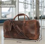 Handmade Leather Carry On Bag - Airplane Underseat Travel Duffel Bags By Rustic Town (Mulberry) Medium