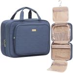 NISHEL Travel Toiletry Bag for Women Large Capacity, Makeup Essentials Organizer, Hanging Case for Accessories, Cosmetics, Aegean-Blue