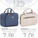 NISHEL Travel Toiletry Bag for Women Large Capacity, Makeup Essentials Organizer, Hanging Case for Accessories, Cosmetics, Aegean-Blue